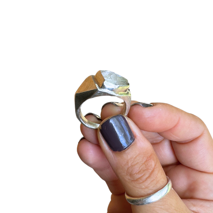 Geometric Quartz Ring- size 8